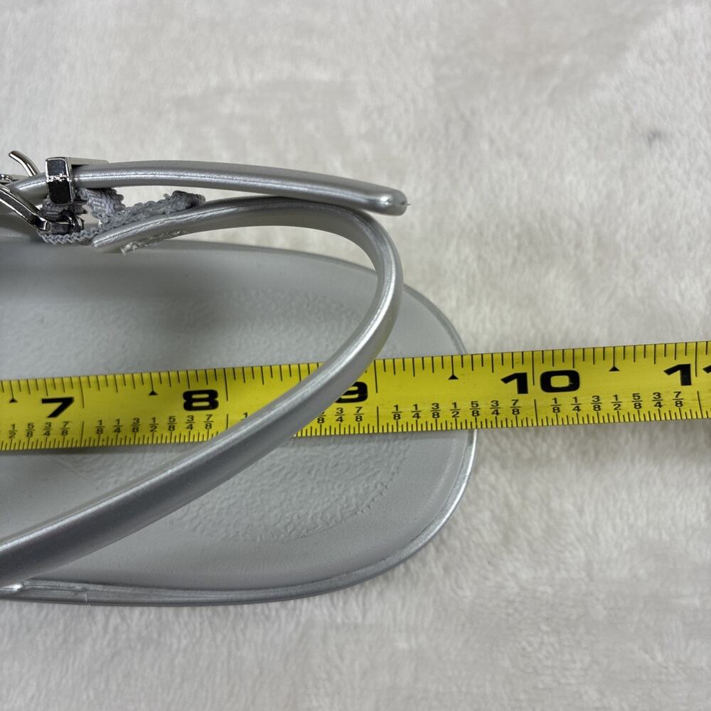 Crocs Miami T Strap Womens Sandals Size W6 Silver Thong Slingback Flat Charity - Picture 14 of 14